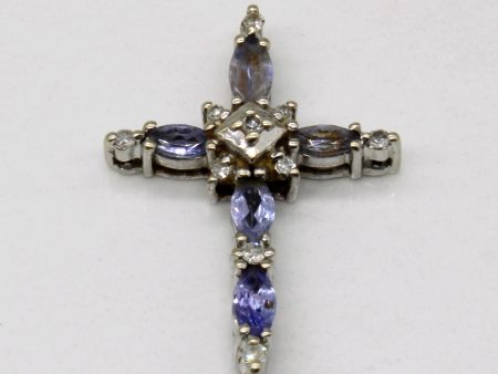 Tanzanite & Diamond Cross Pendant | 0.50ctw, 0.08ctw | Online Hot Sale