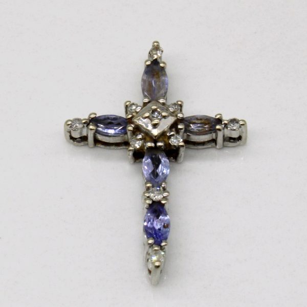 Tanzanite & Diamond Cross Pendant | 0.50ctw, 0.08ctw | Online Hot Sale