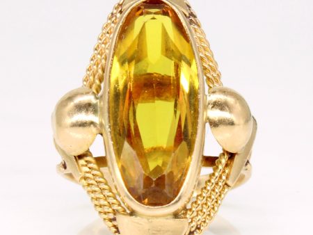 Synthetic Yellow Sapphire Cocktail Ring | 5.00ct | SZ 4.75 | Discount