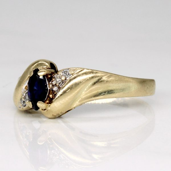 Synthetic Sapphire & Natural Diamond Ring | 0.21ct, 0.03ctw | SZ 7.25 | Sale