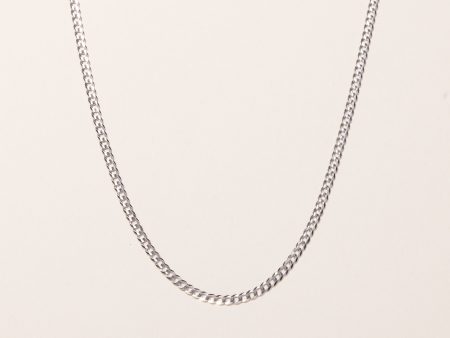 10k White Gold Curb Link Chain | 24  For Cheap