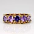 Synthetic Purple Sapphire Five Stone Ring | 2.50ctw | SZ 7 | Online now