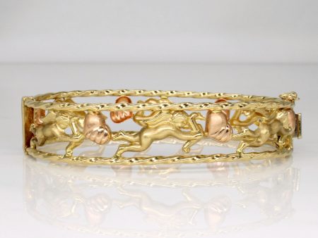 14k Two Tone Gold Cherub Bracelet | 6.5  | Online Sale