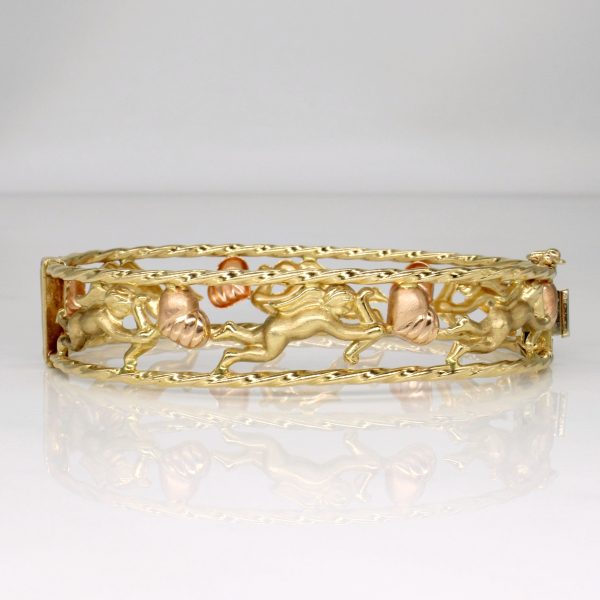 14k Two Tone Gold Cherub Bracelet | 6.5  | Online Sale