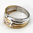 Two Tone Gold Diamond Crossover Ring | 0.10ctw | SZ 6 | on Sale