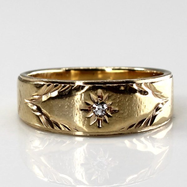 Star Burst Diamond Gold Ring | 0.02ct | SZ 4.75 | Online now