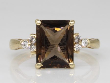 Smoky Quartz & Diamond Cocktail Ring | 3.10ct, 0.15ctw | SZ 6.75 | For Cheap