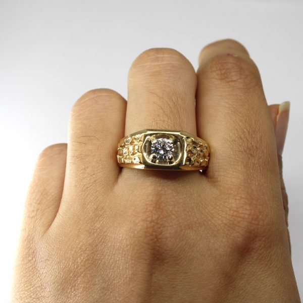 Textured Solitaire Diamond Ring | 0.65ct SI2 I J | SZ 10.75 | Hot on Sale