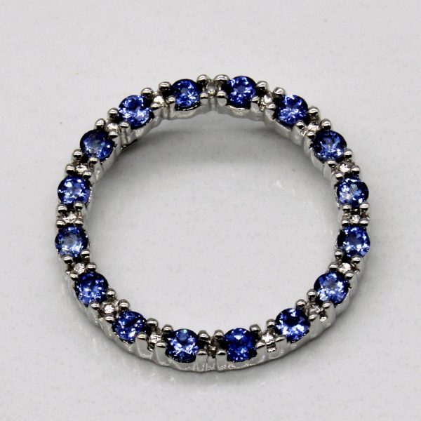 Synthetic Sapphire & Natural Diamond Wreath Pendant | 0.50ctw, 0.01ctw | Fashion