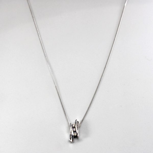 Tension Set Diamond Pendant Necklace | 0.15ctw | 18 | Fashion