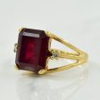 Synthetic Ruby & Diamond Ring | 4.00ct, 0.02ctw | SZ 3.75 | Online