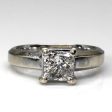 Solitaire Princess Diamond Engagement Ring | 1.20ct I1 I2 G H | SZ 5.75 | For Sale