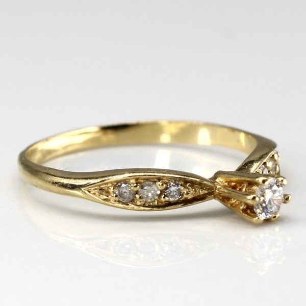 Solitaire with Accents Diamond Ring | 0.14ctw | SZ 6.5 | Hot on Sale