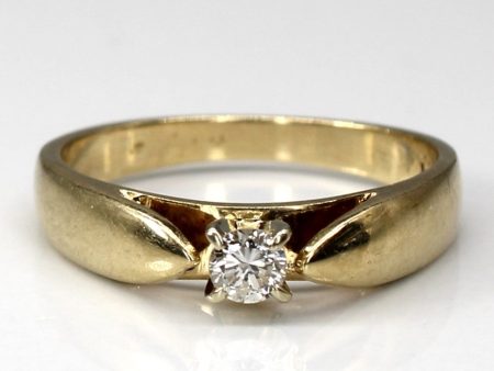 Solitaire Diamond Yellow Gold Ring | 0.12ct | SZ 5.75 | Fashion