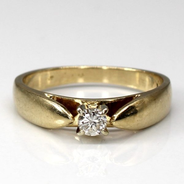 Solitaire Diamond Yellow Gold Ring | 0.12ct | SZ 5.75 | Fashion