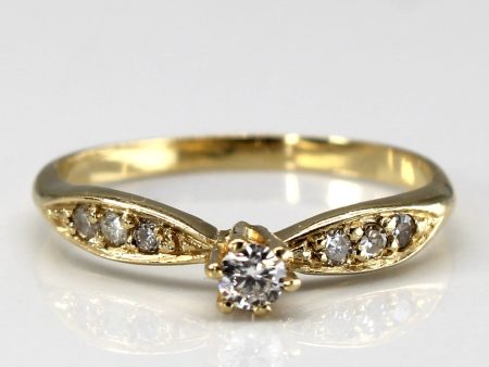 Solitaire with Accents Diamond Ring | 0.14ctw | SZ 6.5 | Hot on Sale