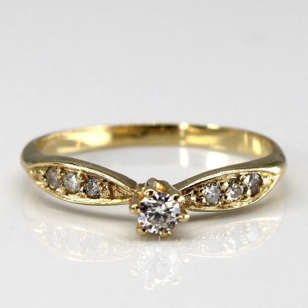 Solitaire with Accents Diamond Ring | 0.14ctw | SZ 6.5 | Hot on Sale