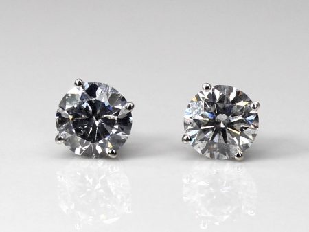 Solitaire Diamond Stud Earrings | 1.65ctw I1 I2 H I | Hot on Sale