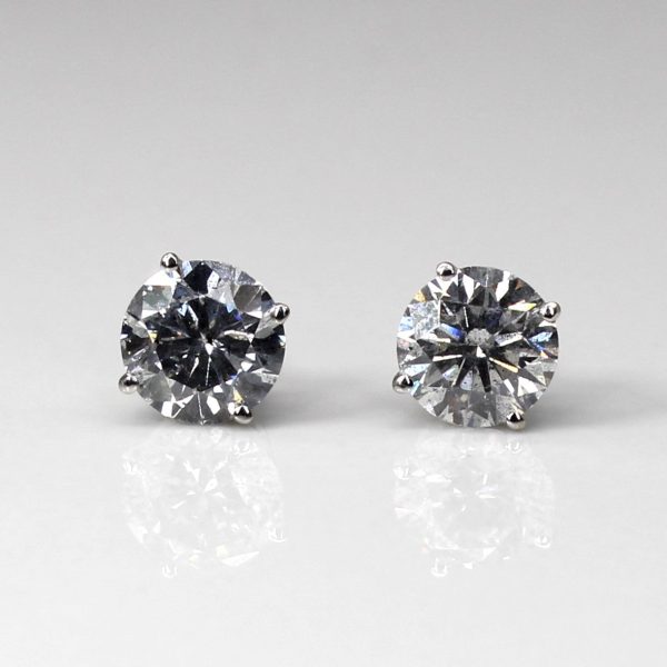 Solitaire Diamond Stud Earrings | 1.65ctw I1 I2 H I | Hot on Sale