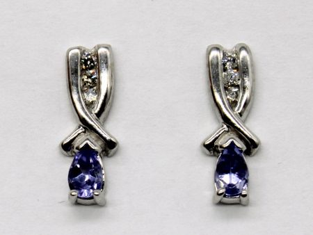 Tanzanite & Diamond Drop Earrings | 0.40ctw, 0.06ctw | Online now