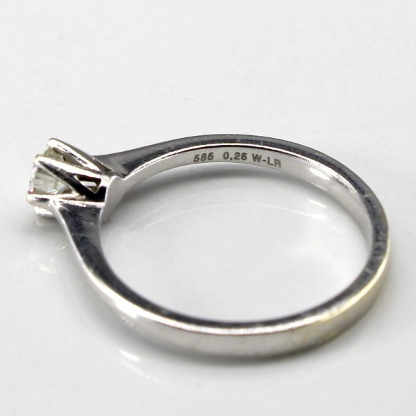 Solitaire Diamond White Gold Ring | 0.25ct | SZ 6 | Online Hot Sale