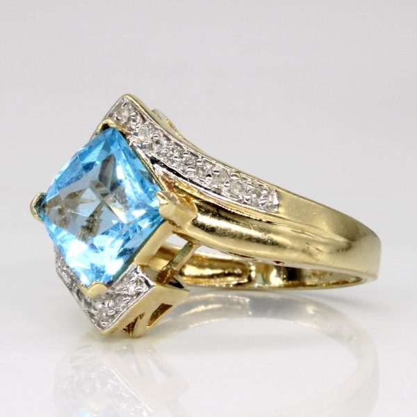 Topaz & Diamond Cocktail Ring | 2.00ct, 0.07ctw | SZ 6.75 | For Discount