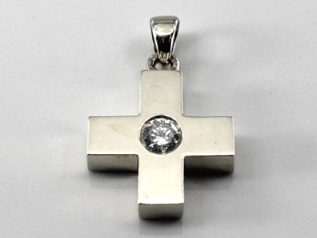 Solitaire Diamond Cross Pendant | 0.50ct | For Sale