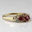 Three Stone Ruby & Diamond Ring | 0.30ctw | 0.04ctw | SZ 7.75 | Online now