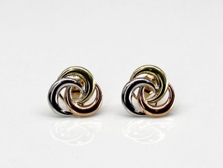 Swirl Tri Tone Gold Studs Supply