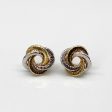 Two Tone Gold Swirl Stud Earrings on Sale