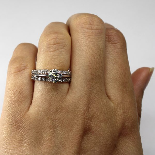 Solitaire with Accents Diamond Ring | 1.36ctw SI2 I J | SZ 5.25 | Online Sale