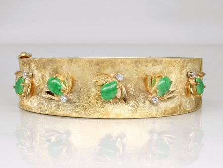 Jadeite & Diamond Bug Bracelet | 2.25ctw, 0.15ctw | 7.5  | Fashion