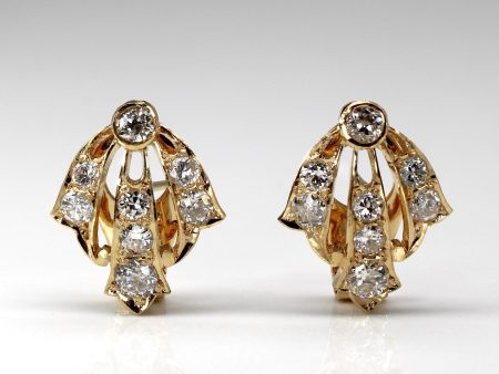 Vintage Old European and Round Brilliant Cut Diamond Earrings | 3.00ctw SI1  H I J | For Sale