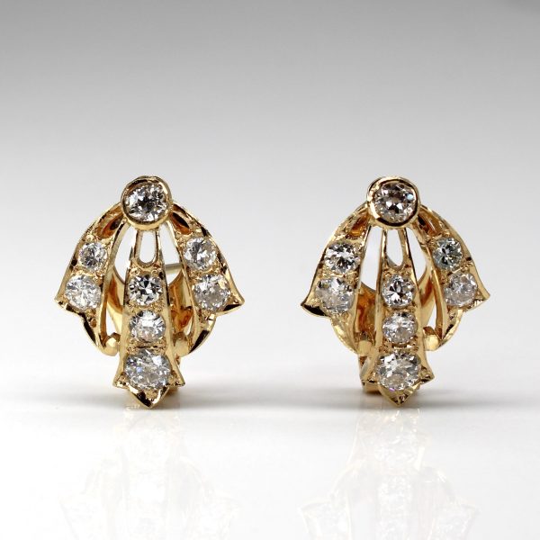 Vintage Old European and Round Brilliant Cut Diamond Earrings | 3.00ctw SI1  H I J | For Sale