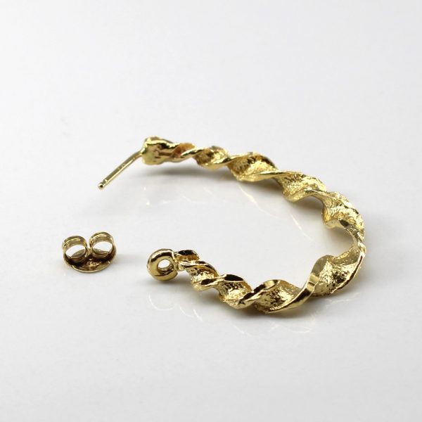 Twisted Yellow Gold Hoop Earrings Online Hot Sale