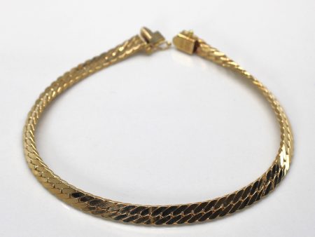 10k Yellow Gold Herringbone Chain Bracelet | 8 | Hot on Sale