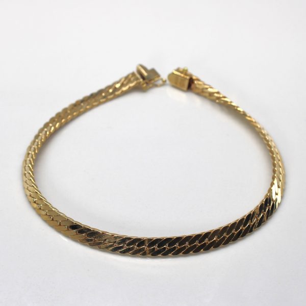 10k Yellow Gold Herringbone Chain Bracelet | 8 | Hot on Sale