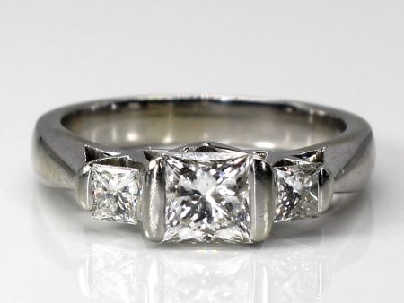 Three Stone Princess Diamond Ring | 1.73ctw SI2 E | SZ 7 | Online now