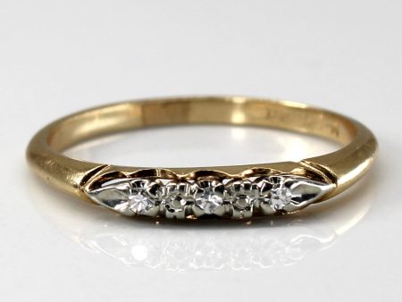 Three Stone Diamond Vintage Ring | 0.06ctw | SZ 7.25 | Fashion