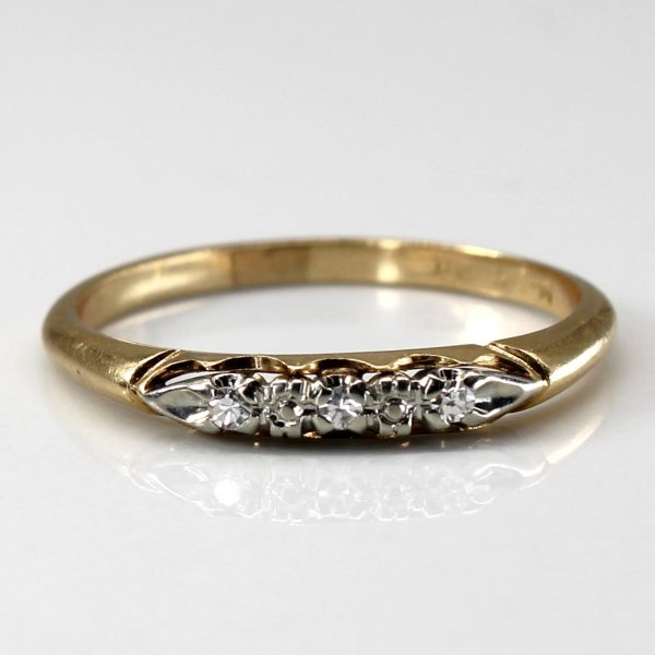 Three Stone Diamond Vintage Ring | 0.06ctw | SZ 7.25 | Fashion