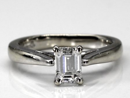 Solitaire Emerald Cut Diamond Ring | 0.65ct VS1 G | SZ 4.75 | Online Sale