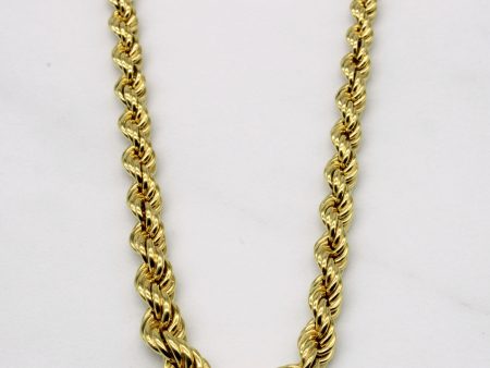 Vintage Italian 18k Yellow Gold Rope Chain | 19  | Hot on Sale