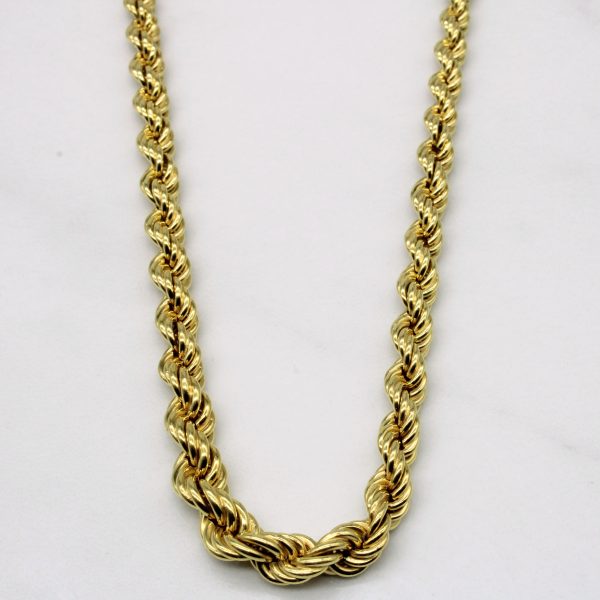 Vintage Italian 18k Yellow Gold Rope Chain | 19  | Hot on Sale