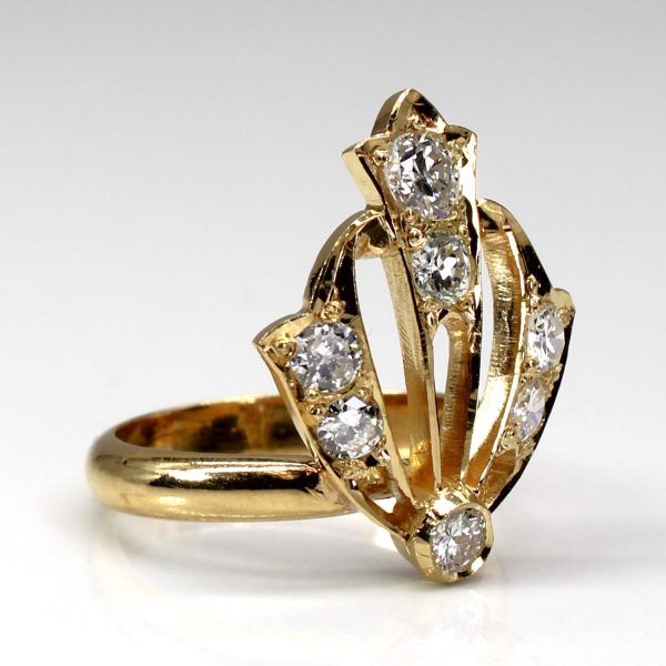 Vintage and Old European Cut Diamond Ring | 1.17ctw SI1 2 H I J | SZ 6.75 | For Sale