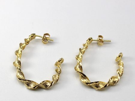 Twisted Yellow Gold Hoop Earrings Online Hot Sale