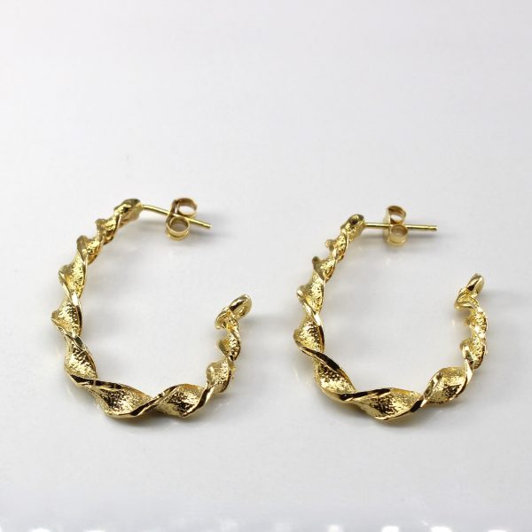 Twisted Yellow Gold Hoop Earrings Online Hot Sale