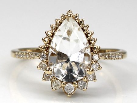 Topaz & Diamond Cocktail Ring | 3.00ct | 0.15ctw | SZ 8 | Discount