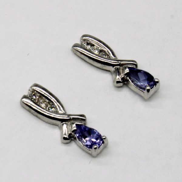 Tanzanite & Diamond Drop Earrings | 0.40ctw, 0.06ctw | Online now