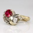 Synthetic Ruby & Diamond Hinge Opening 14k Ring | 1.12ct, 0.32ctw | SZ 7.25 | For Cheap