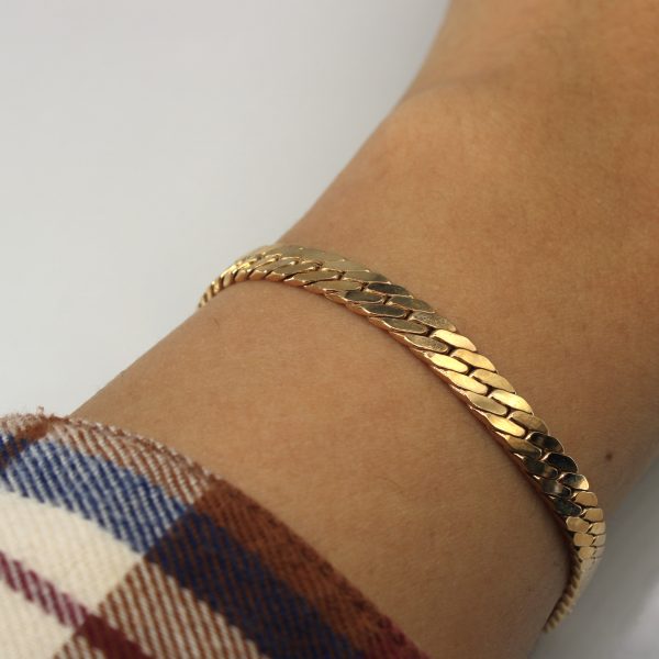 10k Yellow Gold Herringbone Chain Bracelet | 8 | Hot on Sale